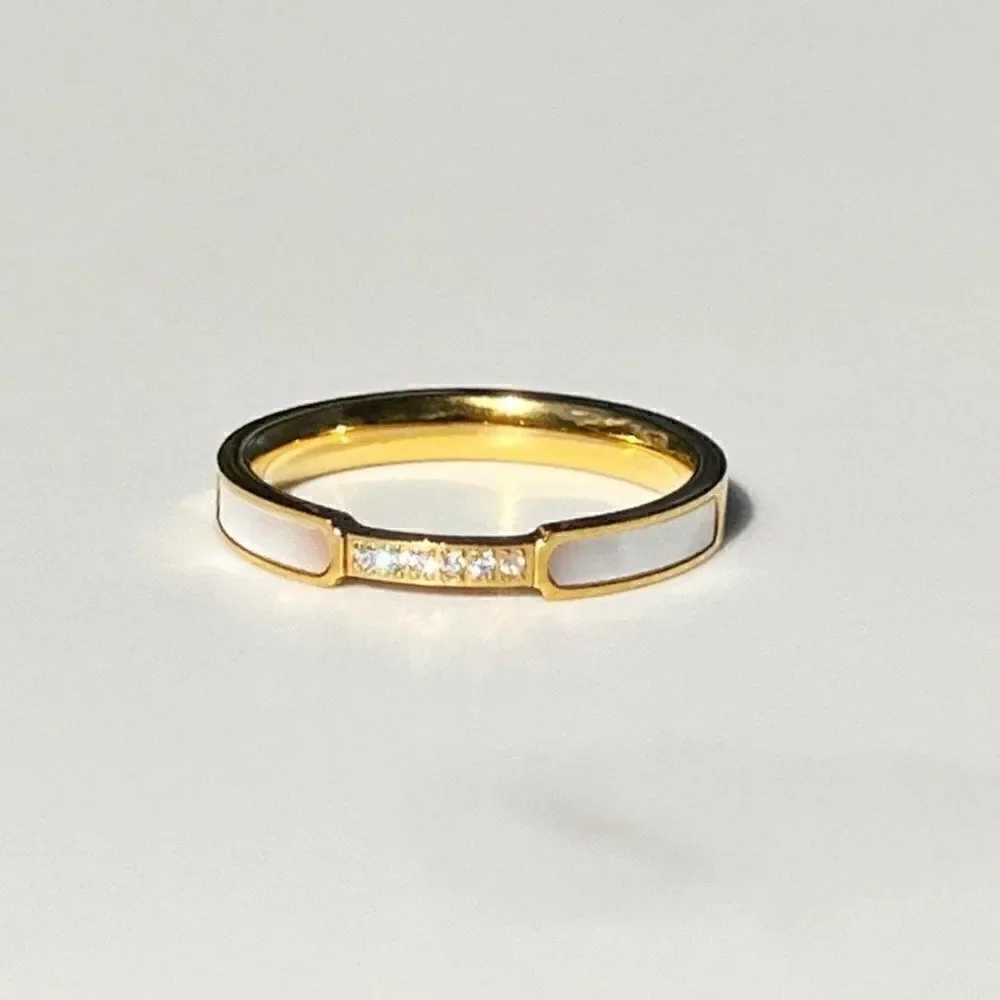 New! “Louisa” Dainty Iridescent/Gold Ring